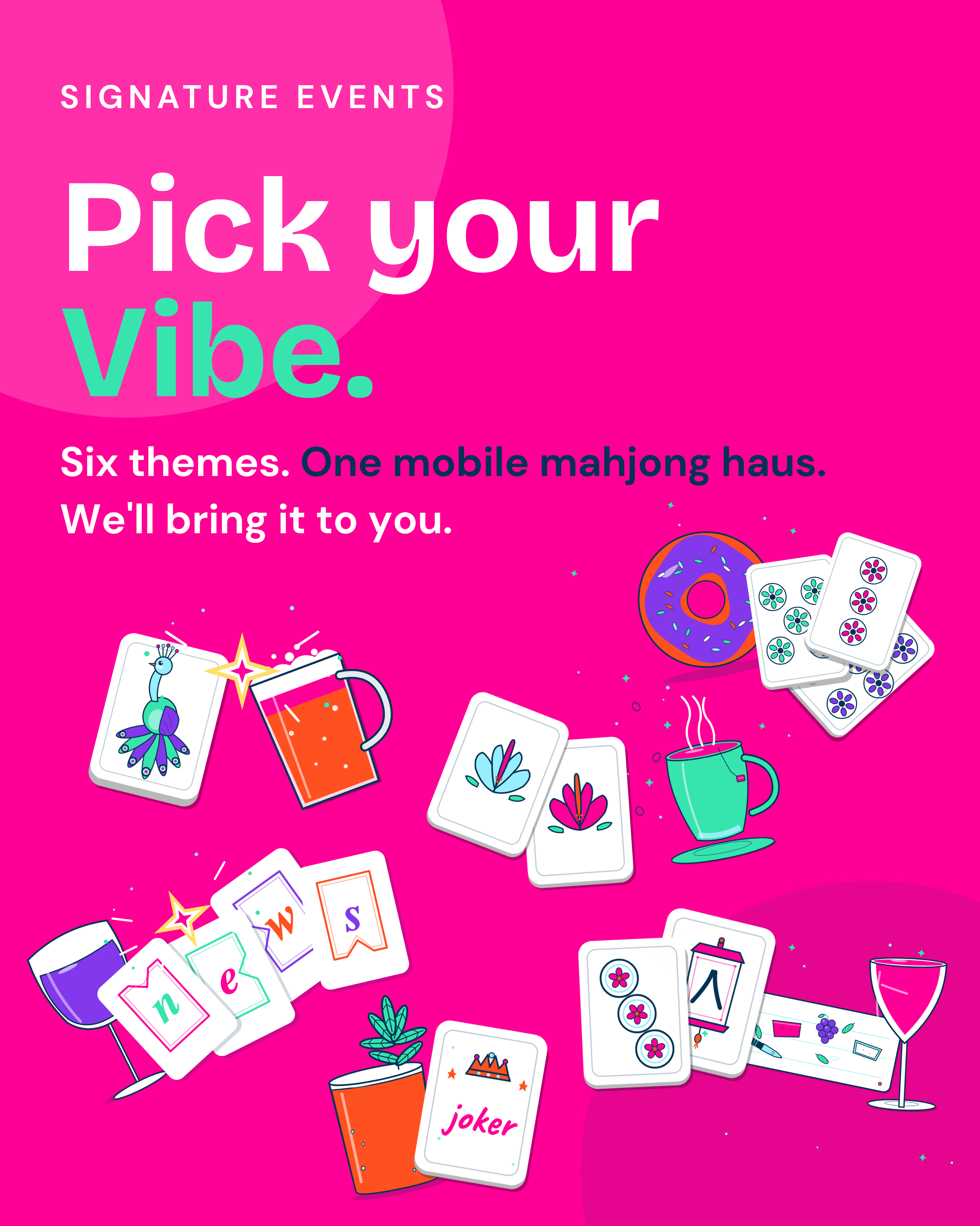 Pick your Vibe — six themed mahjong nights