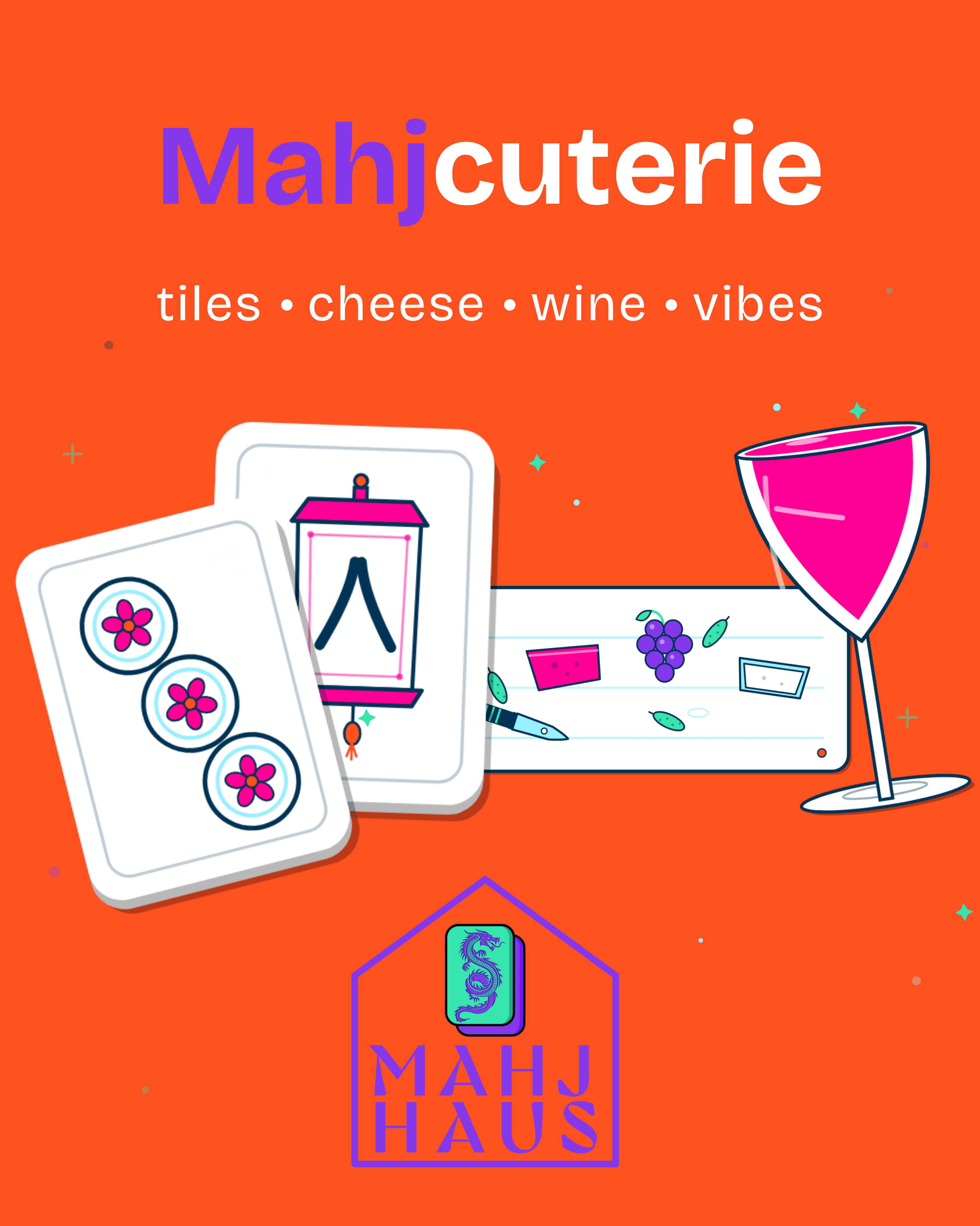 Mahjcuterie — cheese, wine, tiles, and vibes