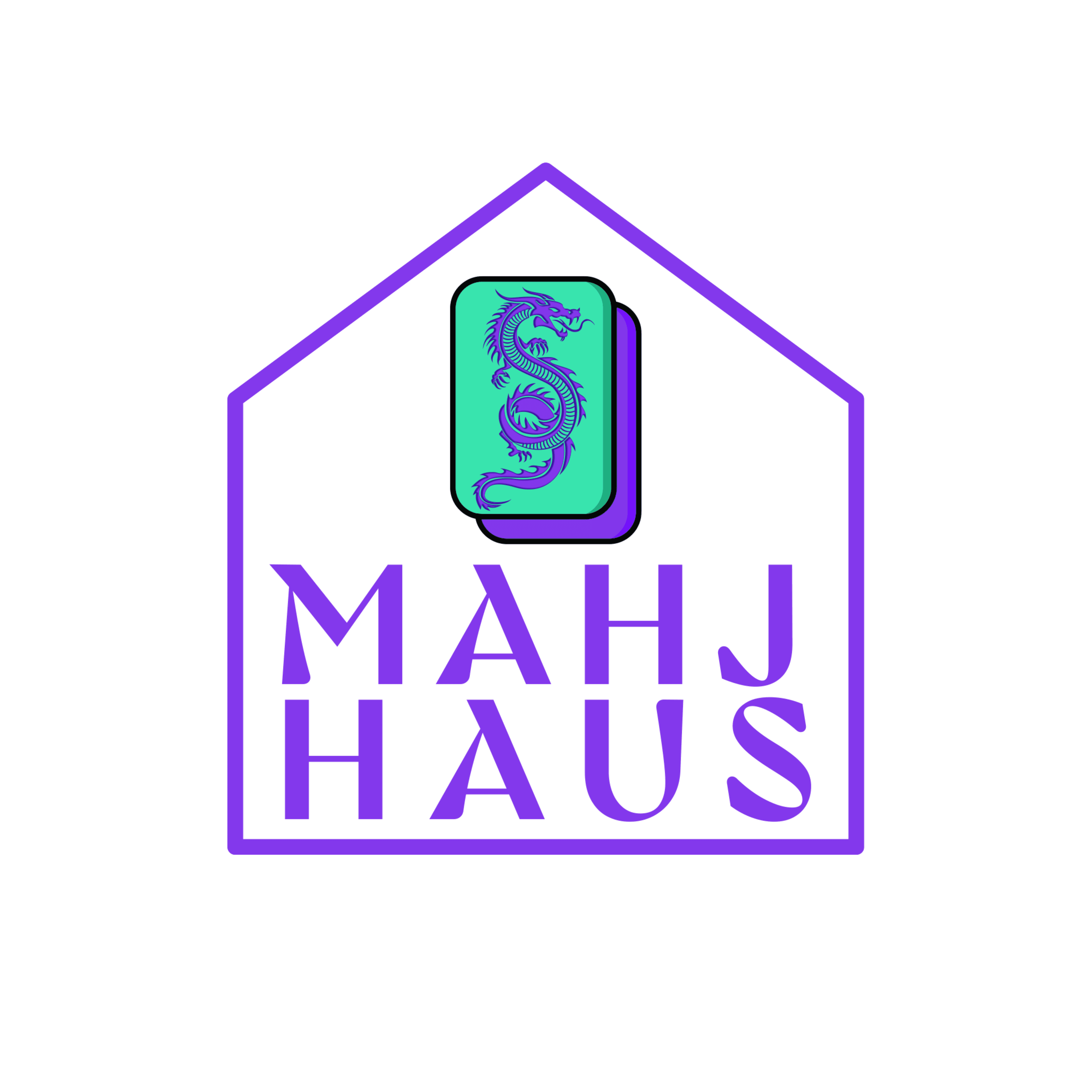 Mahj Haus mark — Purple on Cream