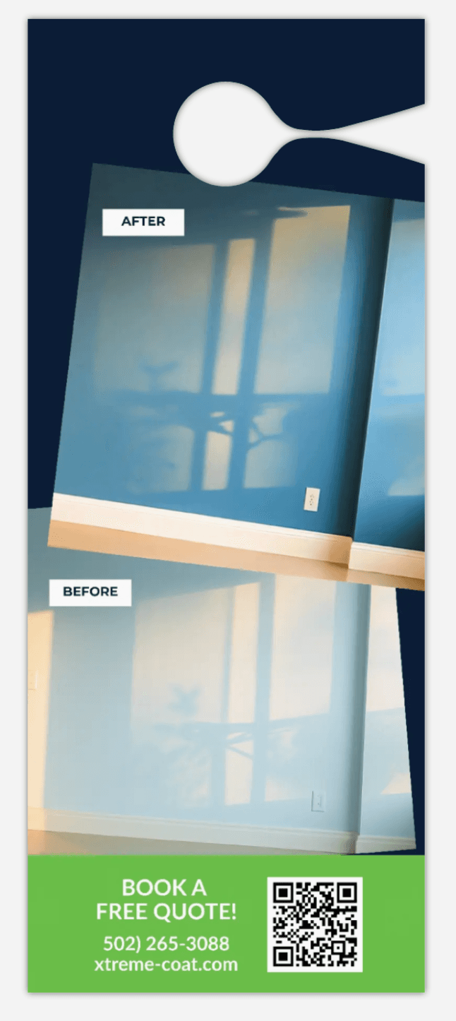 Xtreme door hanger — back, services and contact info