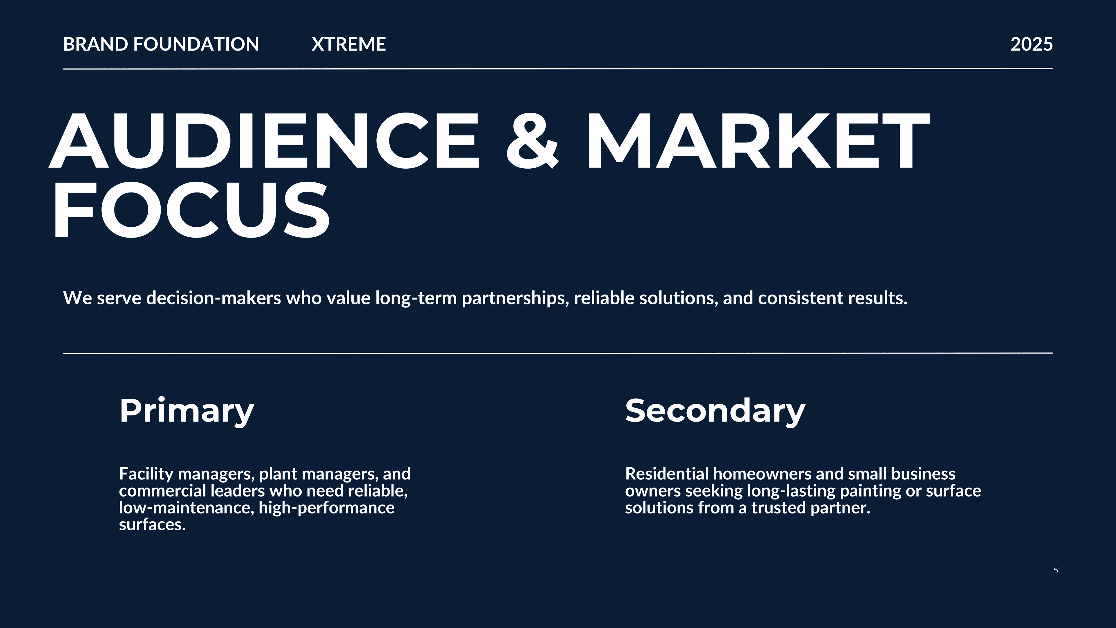 Audience and Market Focus — primary and secondary