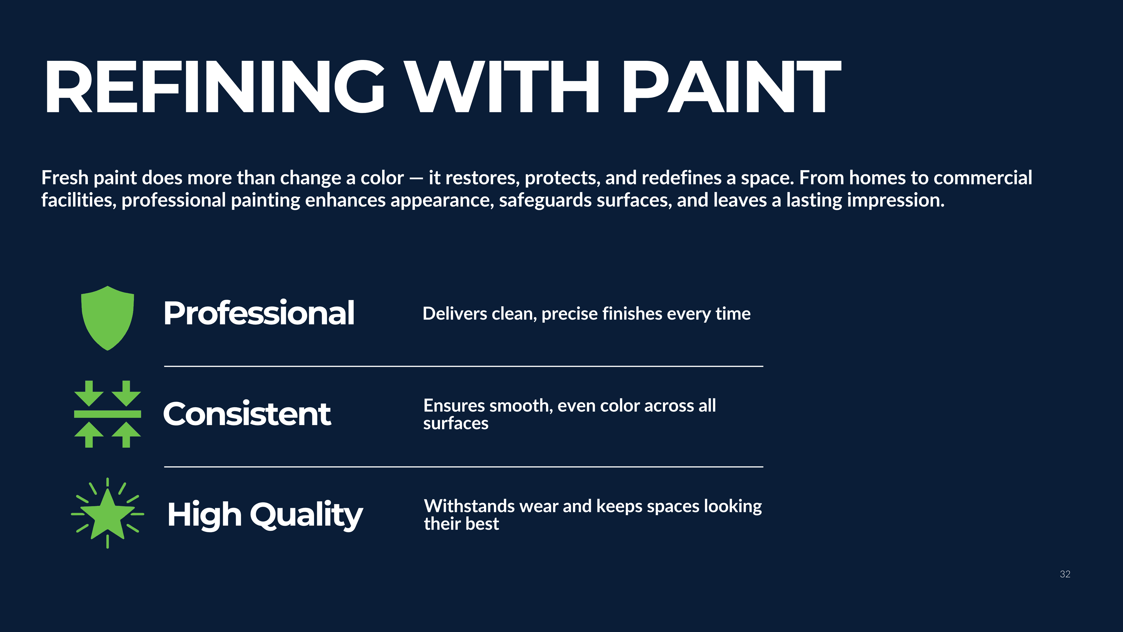 Refining with Paint — service section opener