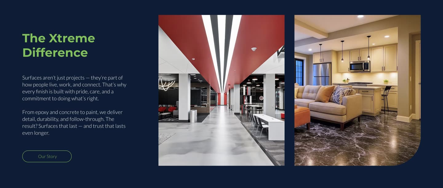 Xtreme site — The Xtreme Difference, residential and commercial interior shots